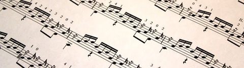 Sheet music with annotated notes